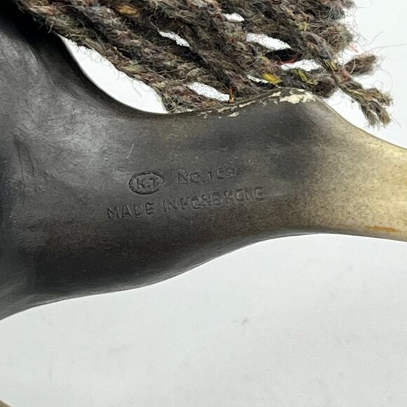 Vintage KT 1970s Black Rearing Plastic Horse Figure Toy Yarn Tail Hong Kong 10" - Picture 8 of 13